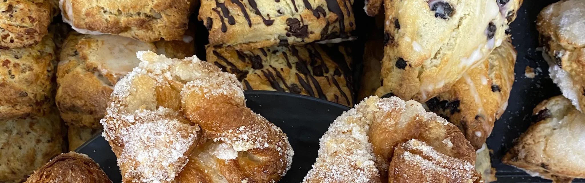 Assorted scones including sweet and savory varieties