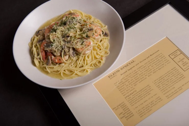 Creamy shrimp spaghetti in Italian style