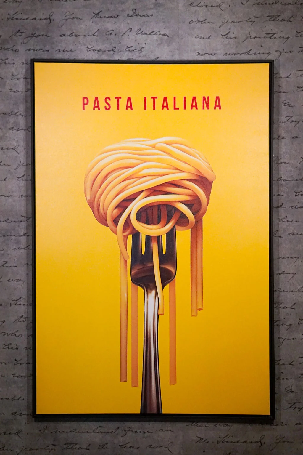 Artistic representation of Italian pasta on a fork