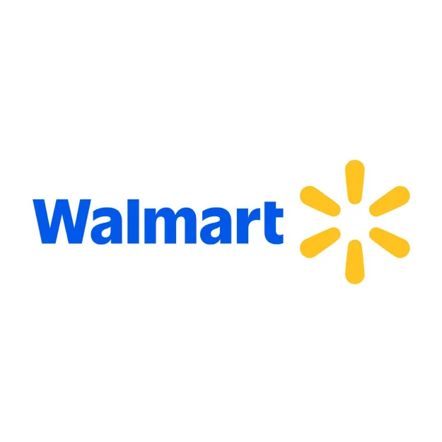 Walmart logo featuring blue text and a yellow starburst