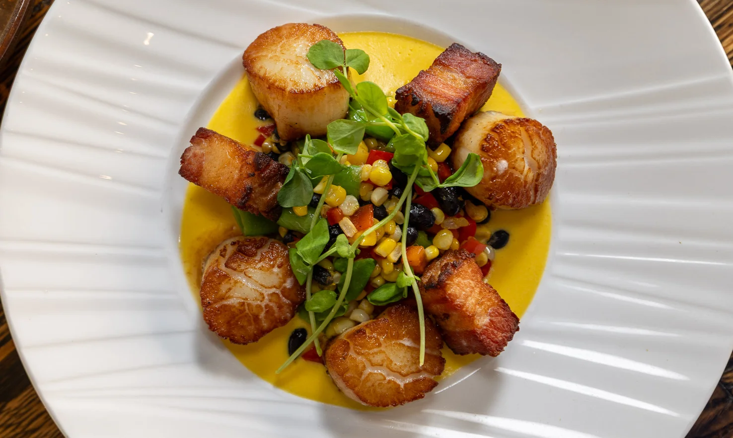 Scallops dish at Pine Cone Ridge