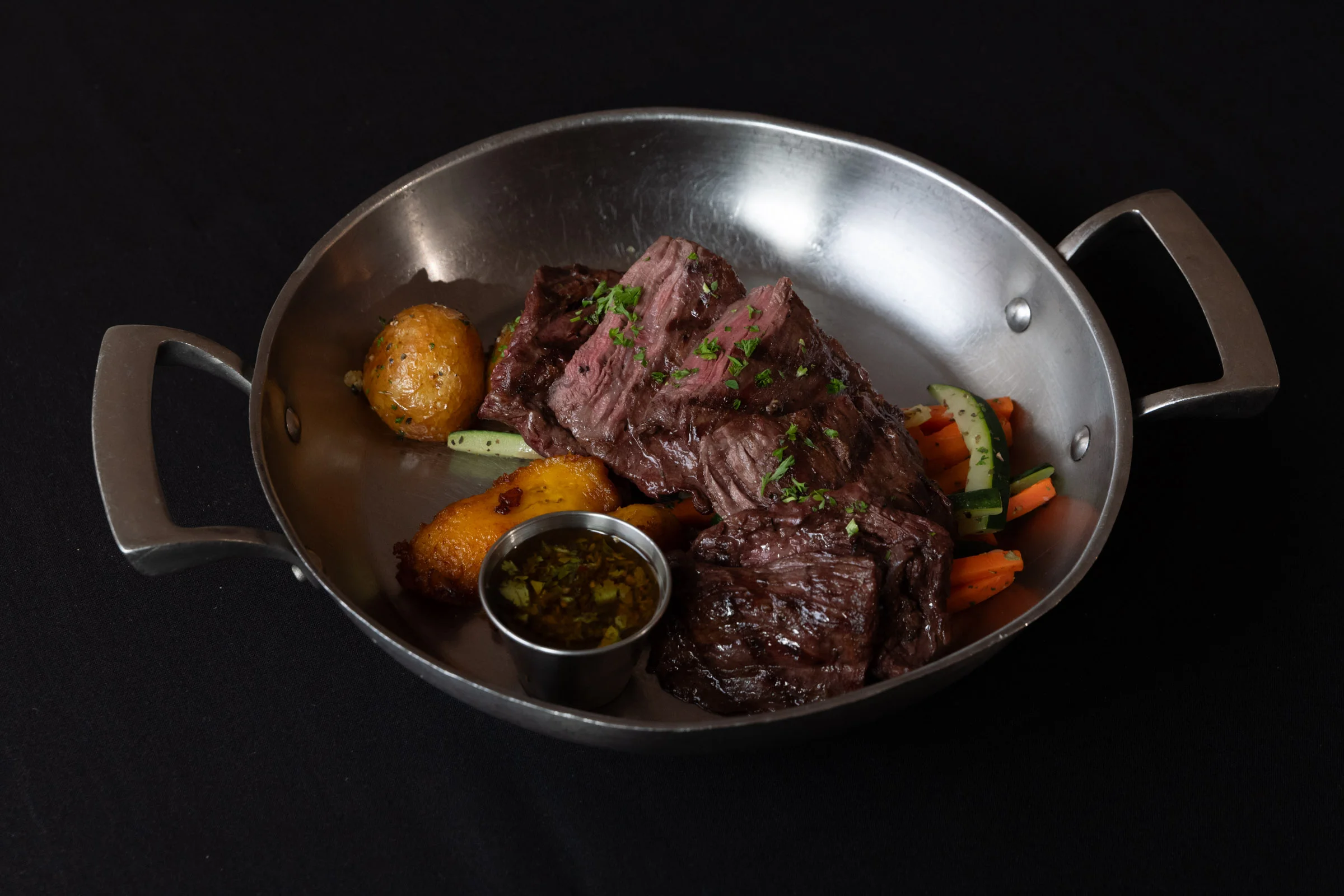 Tender Brazilian picanha served with vegetables