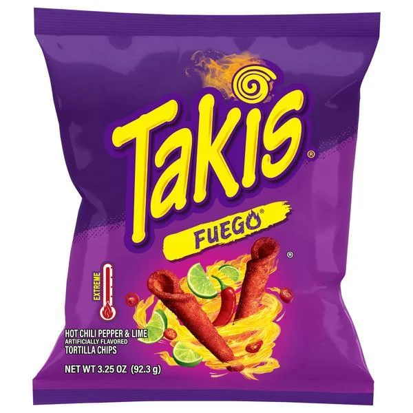 Takis Fuego Hot Chili Pepper & Lime Rolled Tortilla Chips 3.5oz