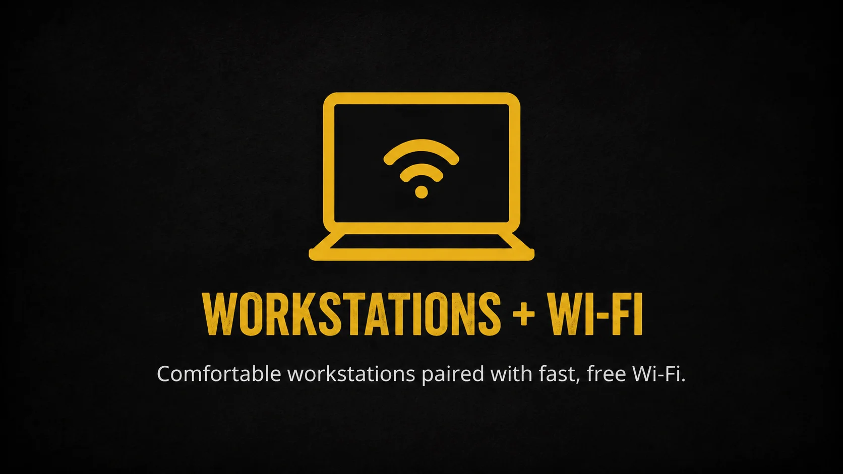 Work-ready café with comfortable workstations and free Wi-Fi