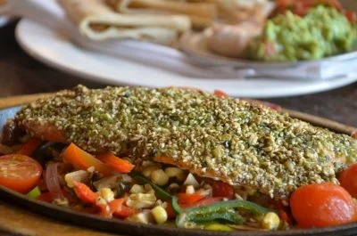 Green Pipian Trout Fajitas