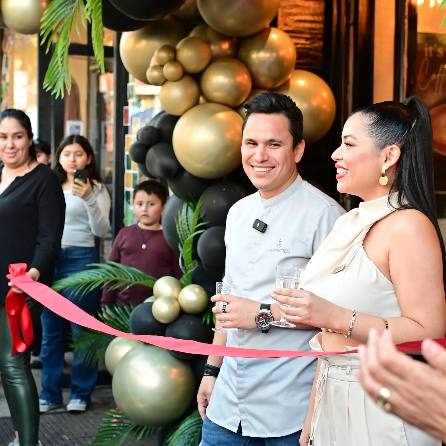 Ribbon-cutting ceremony for a new restaurant opening
