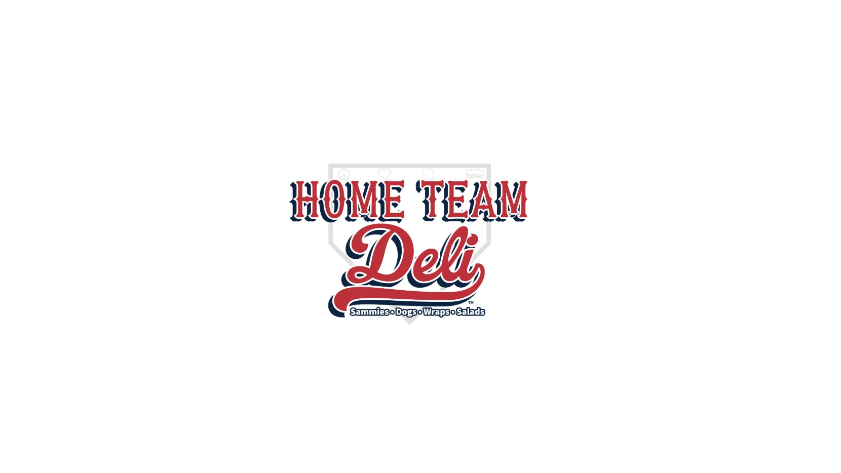 Home Team Deli sign featuring sammies, dogs, salads, and wraps
