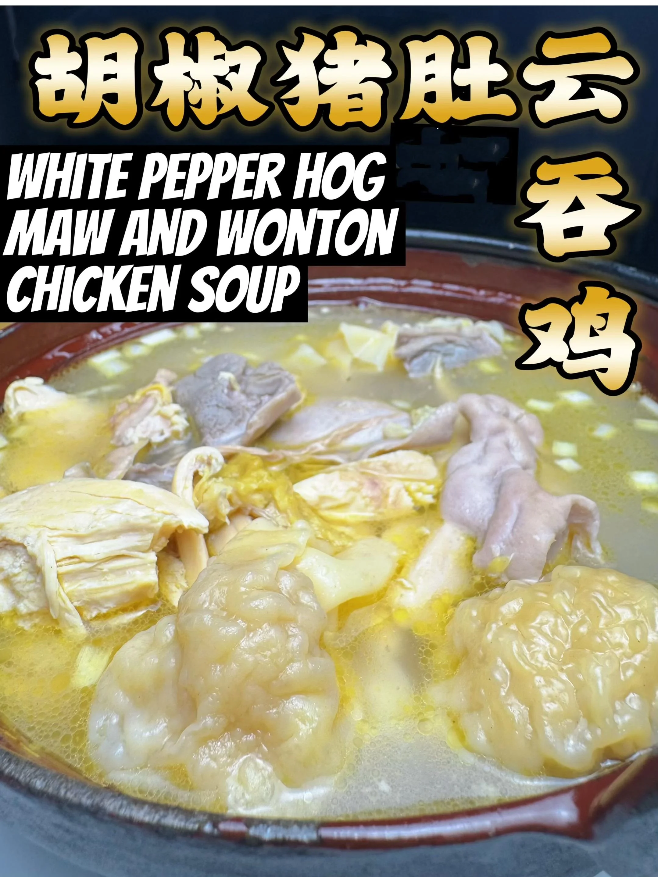 胡椒肚雲吞雞湯 Pepper Hog Maw Wonton Chicken Soup
