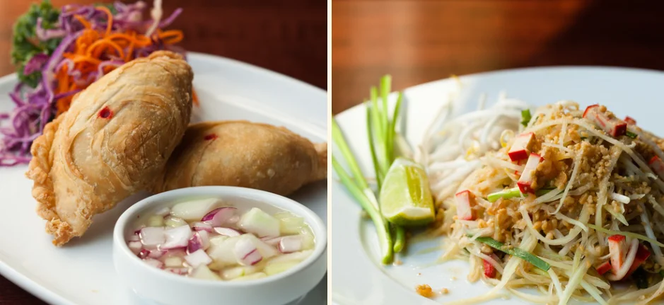 Curry Puffs and Green Papaya Pad Thai