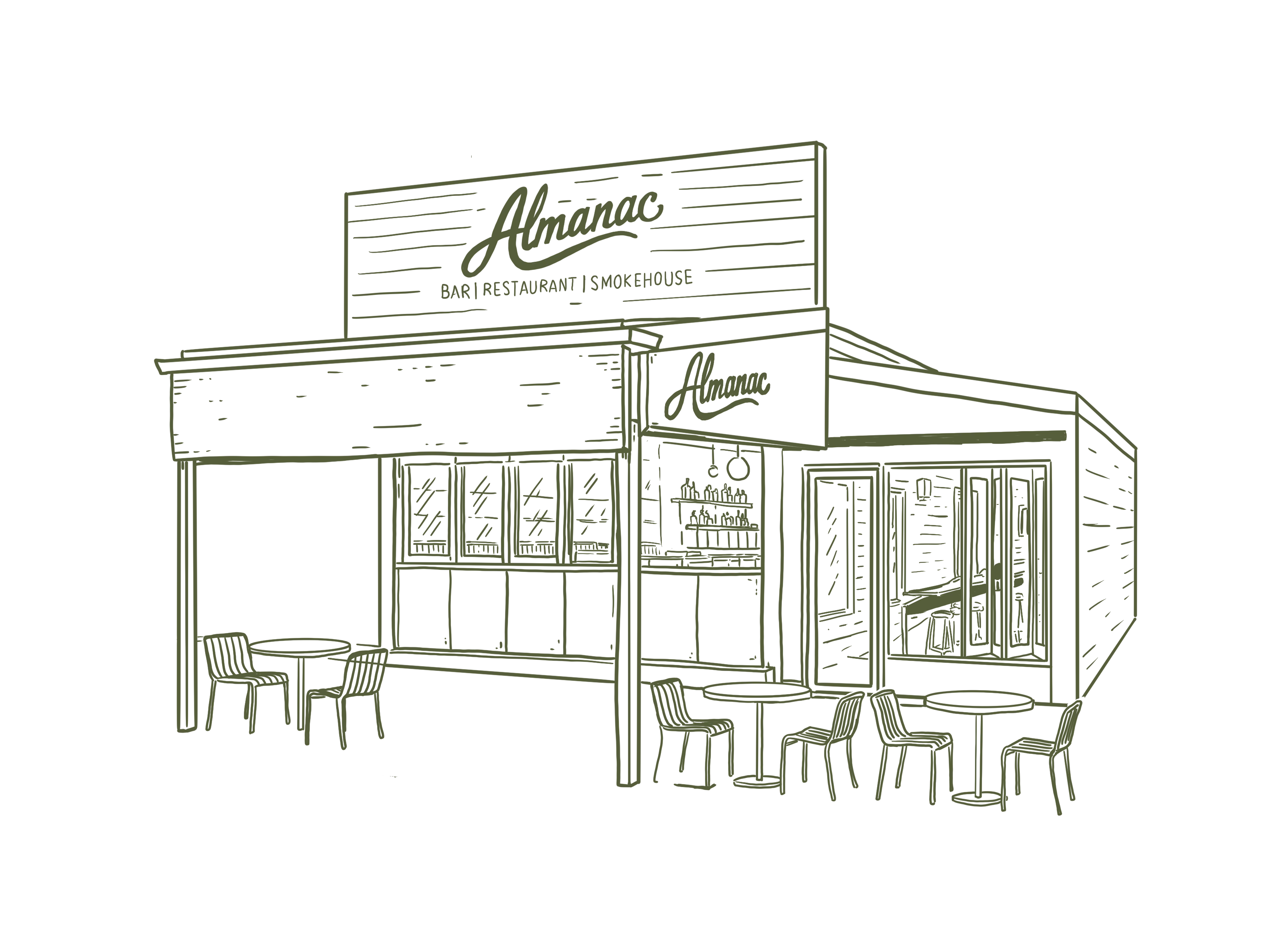 Illustration of a Almanac's exterior 