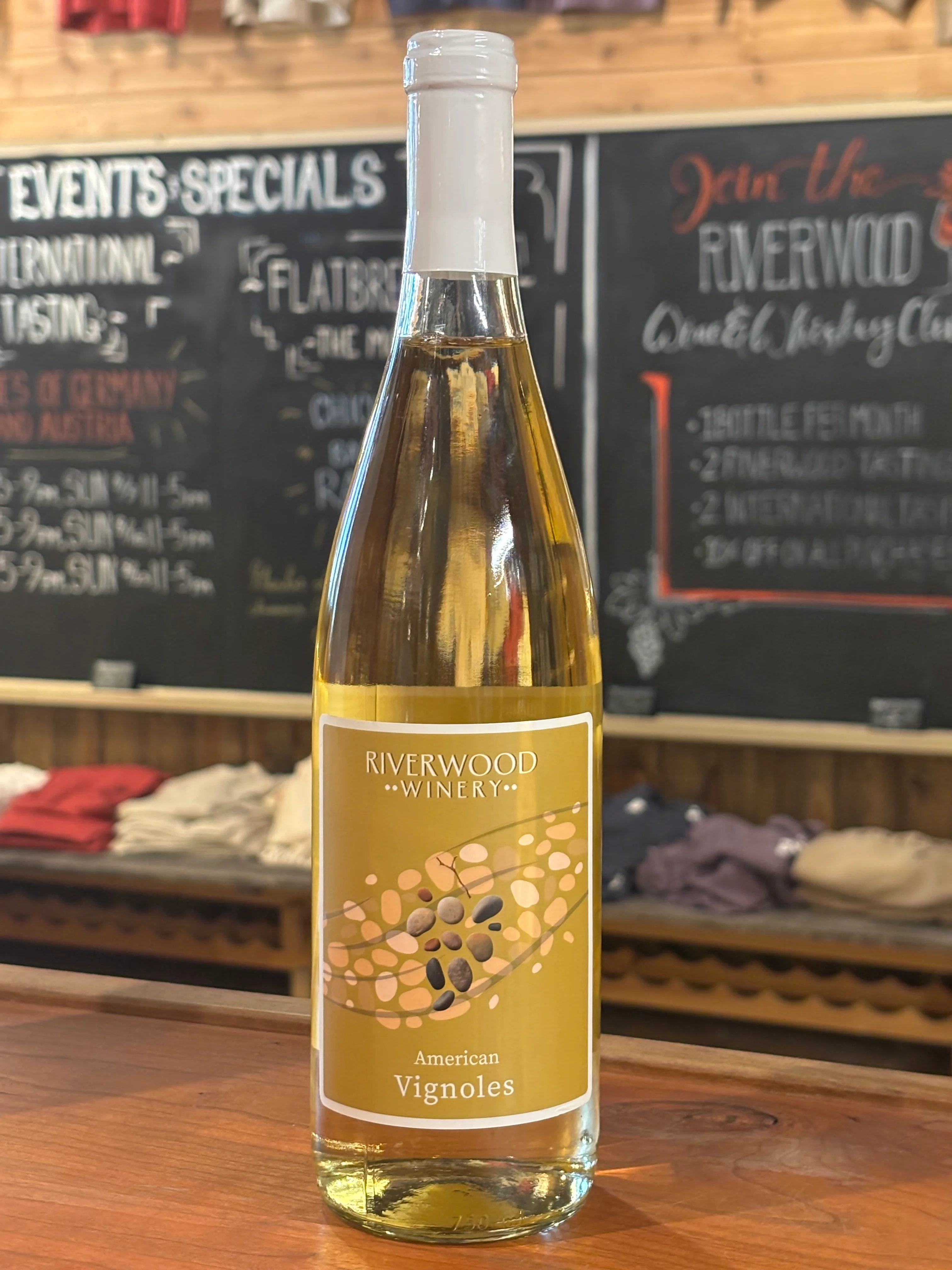 Bottle of American Vignoles wine from Riverwood Winery