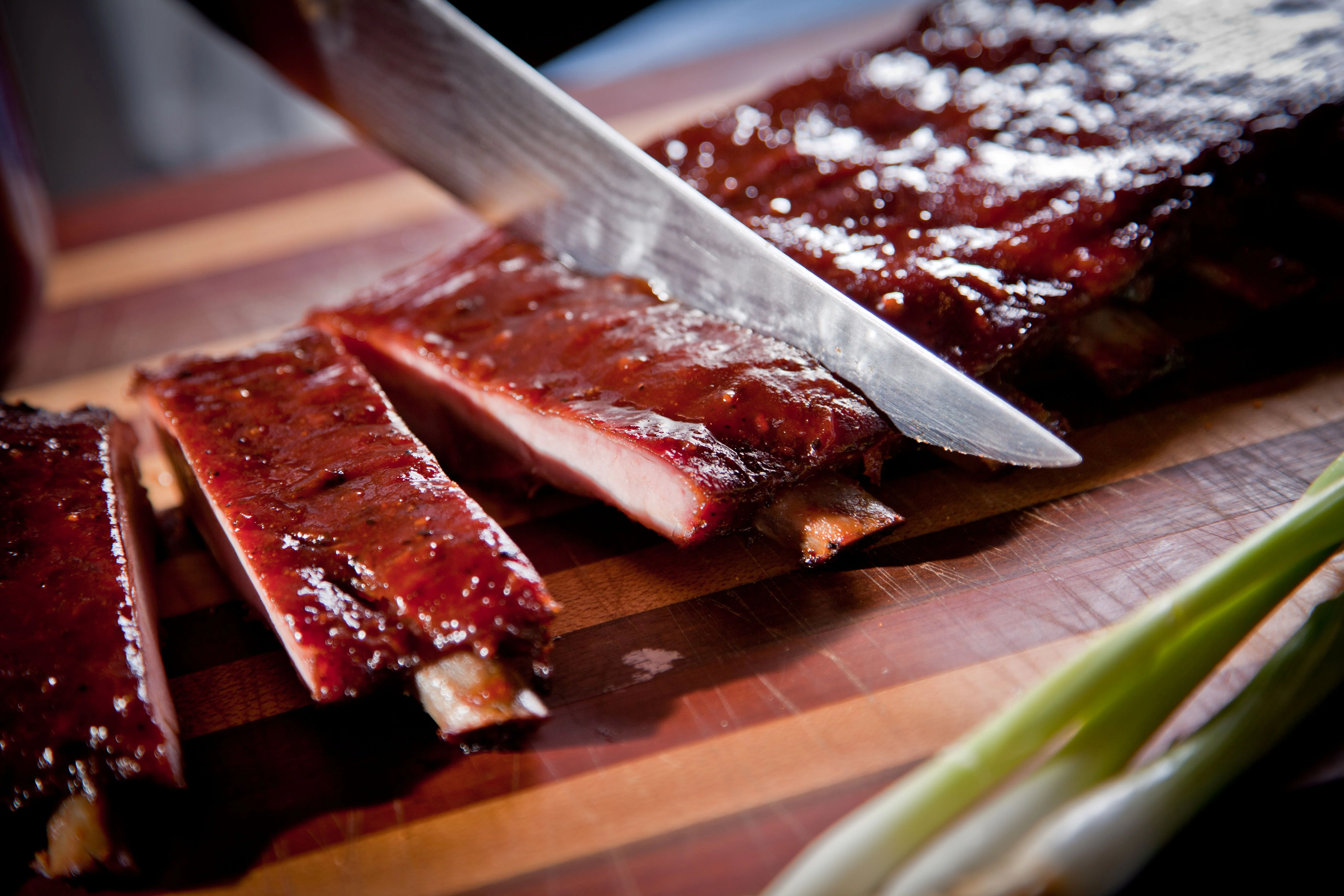 Barbecue pork ribs glazed with sauce
