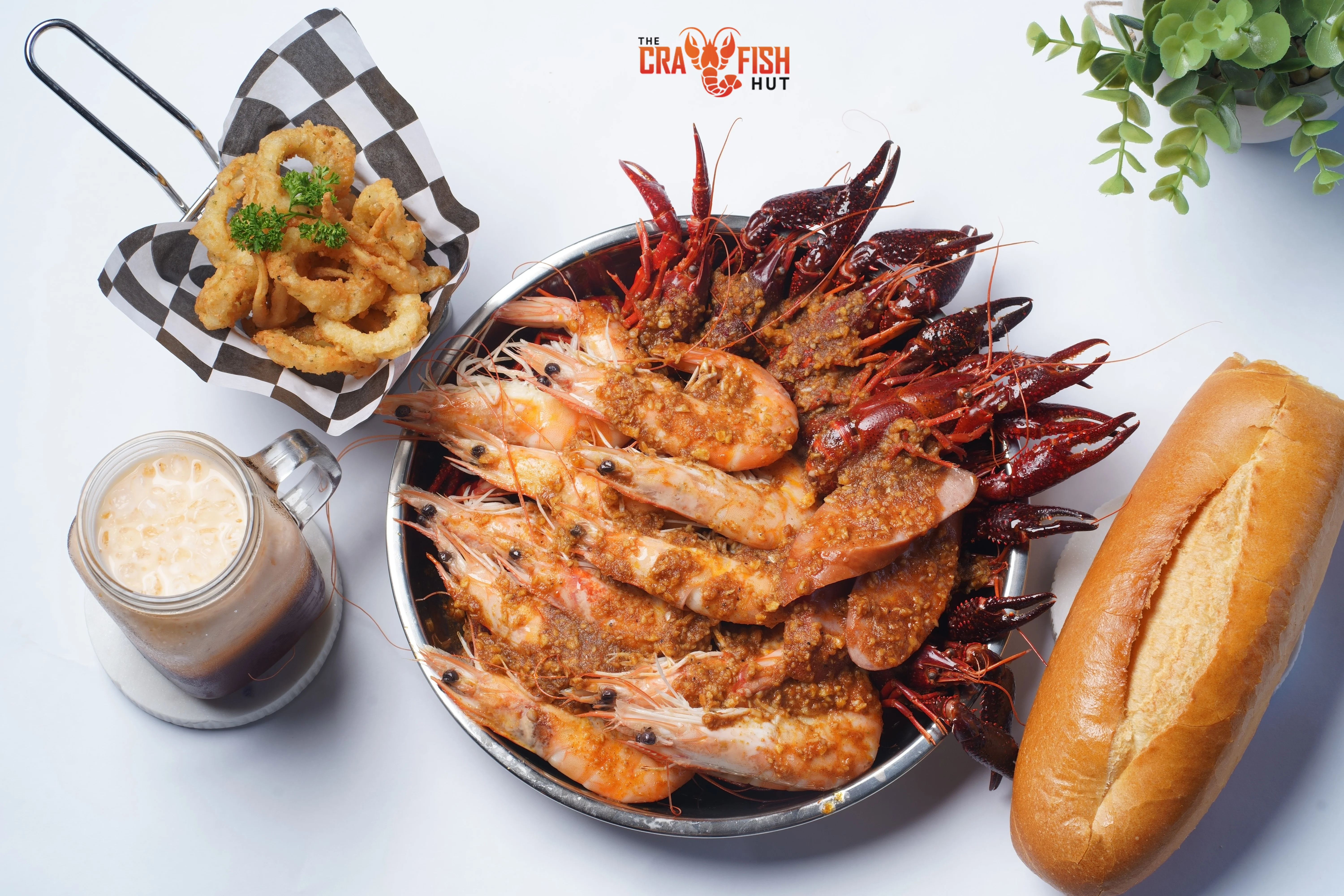 Cajun seafood boil with shrimp and crawfish
