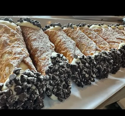 Delicious Italian cannoli with chocolate chips