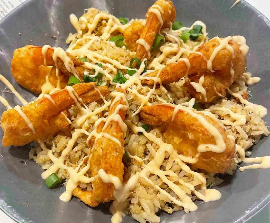 Crab Rice and Fried Shrimp (Lunch)#