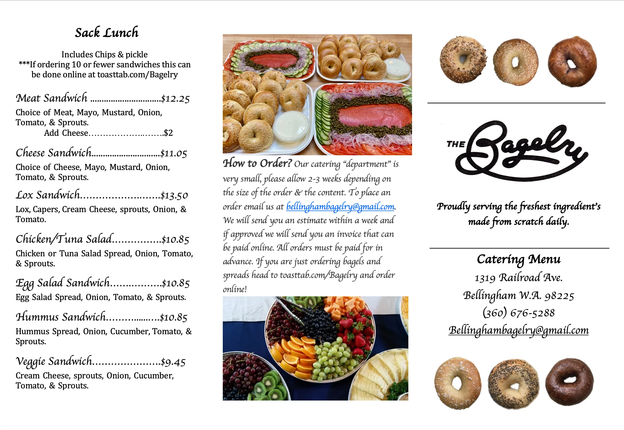 Assorted bagels and lox platter from a deli-style restaurant