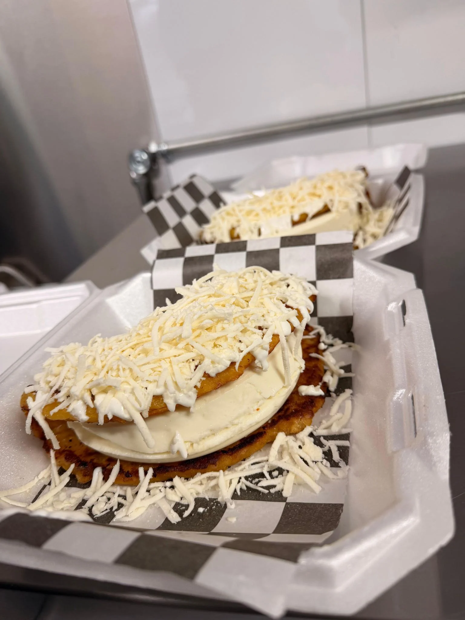 Delicious arepas with cheese and cream, a popular Colombian dish