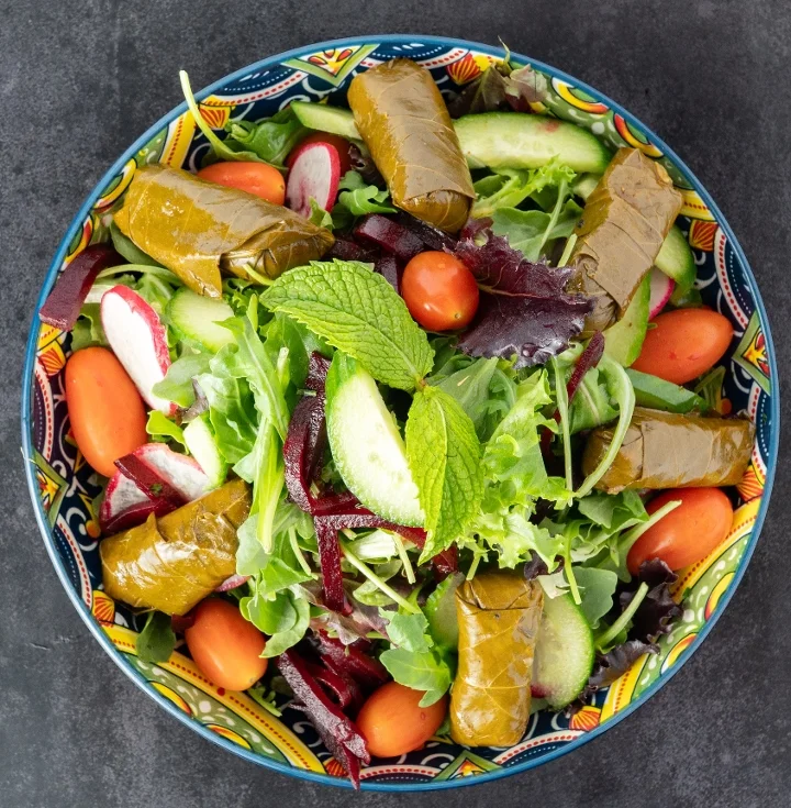 Stuffed Grape Leaf Garden Salad