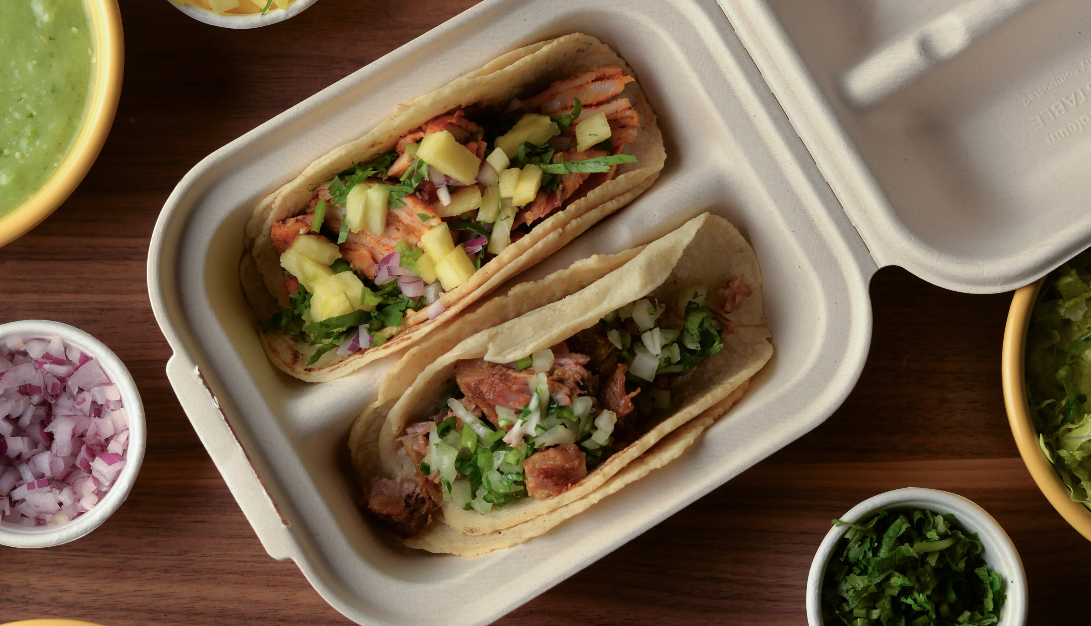 Delicious Mexican tacos with fresh toppings