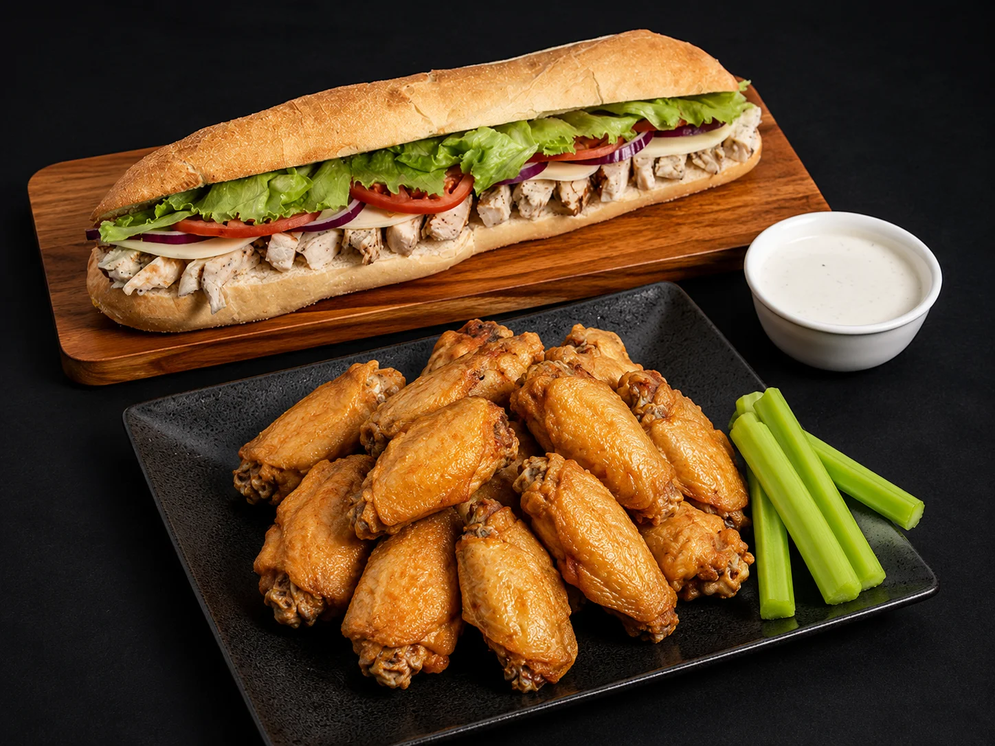 16" Hoagie + Wings