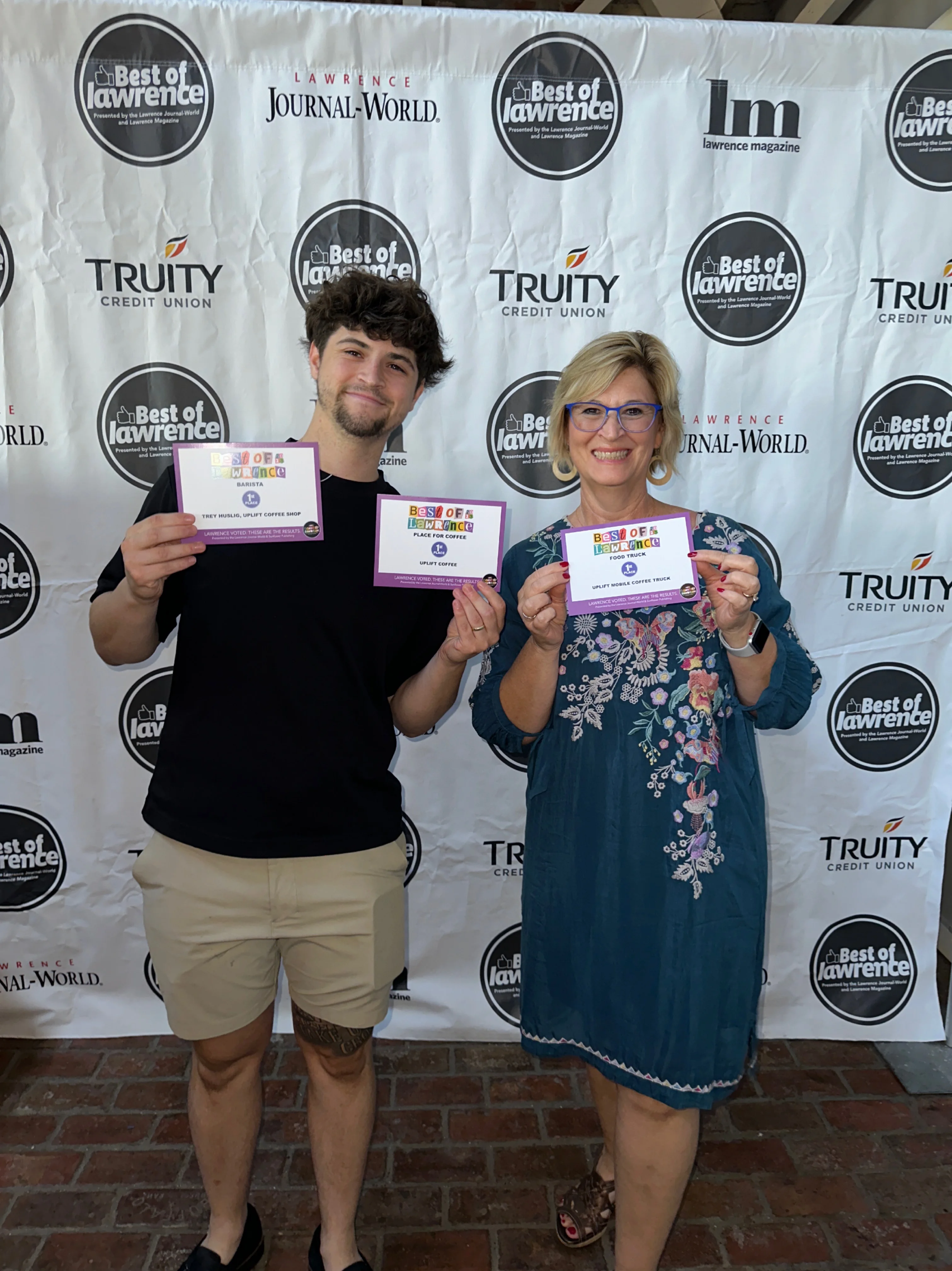 Celebrating awards at the Best of Lawrence event