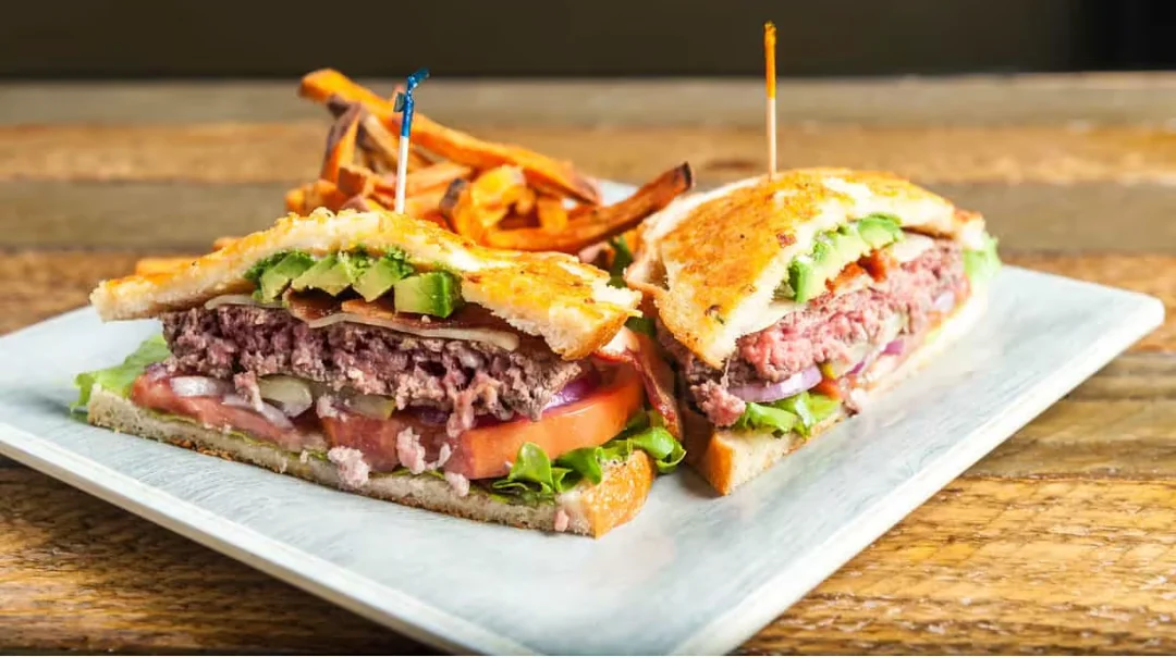 Sandwich with fries at The 5 Spot Cafe