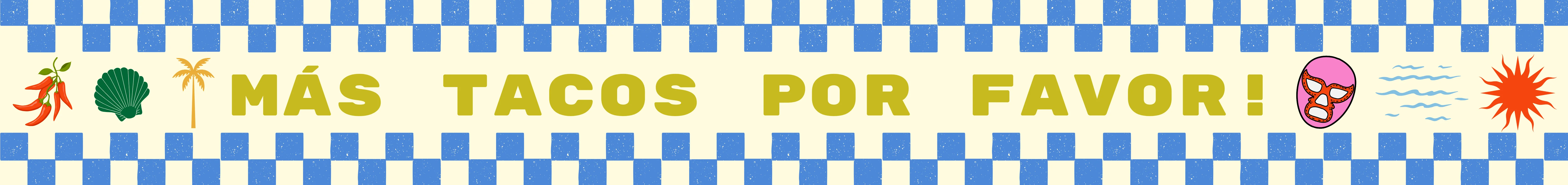 Colorful taco-themed restaurant banner