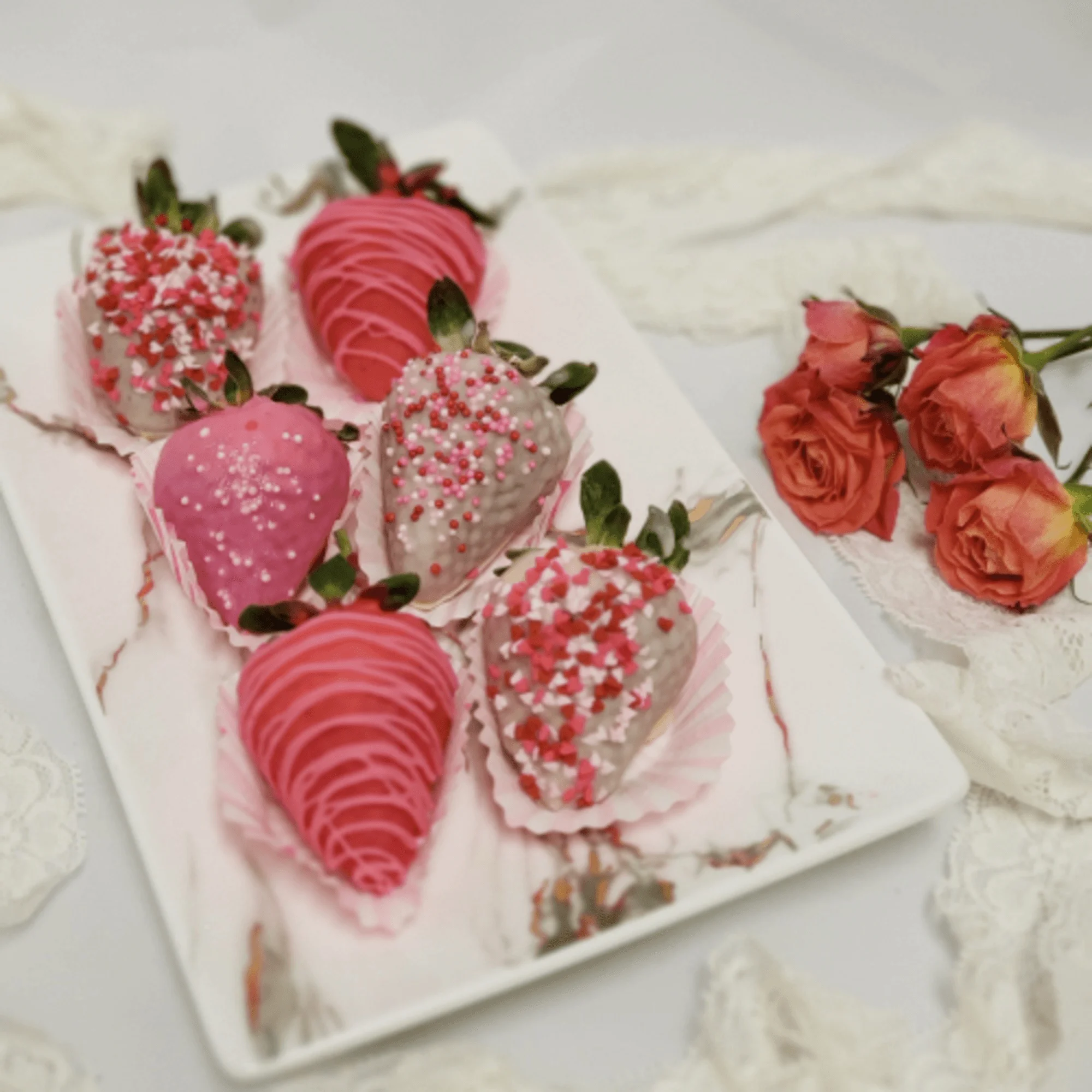 Decorative chocolate-covered strawberries for special occasions