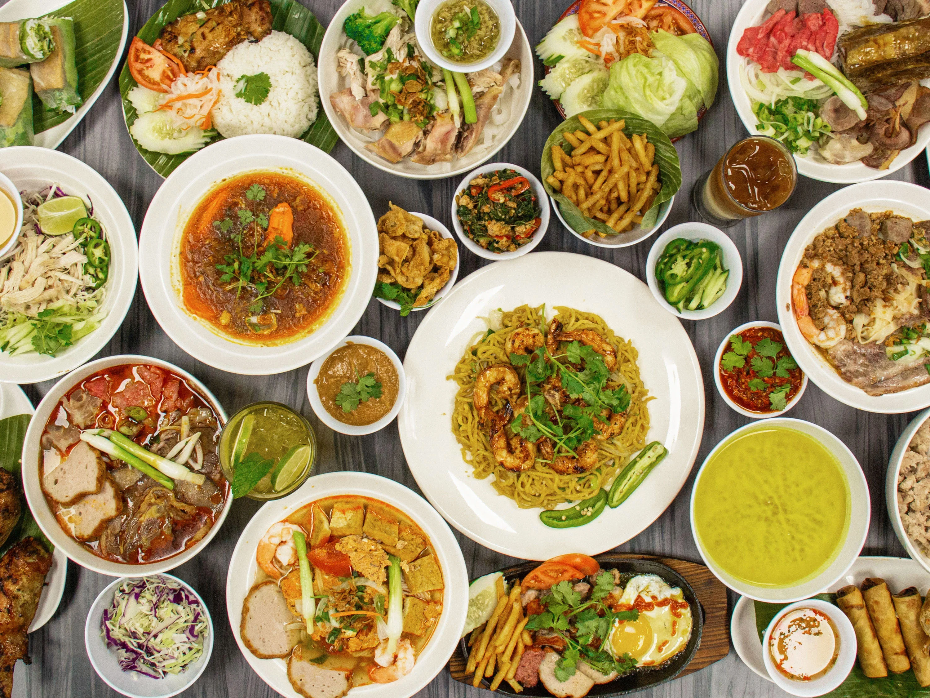 Jiams signature pho, banh mi and specialty dishes ready to order.