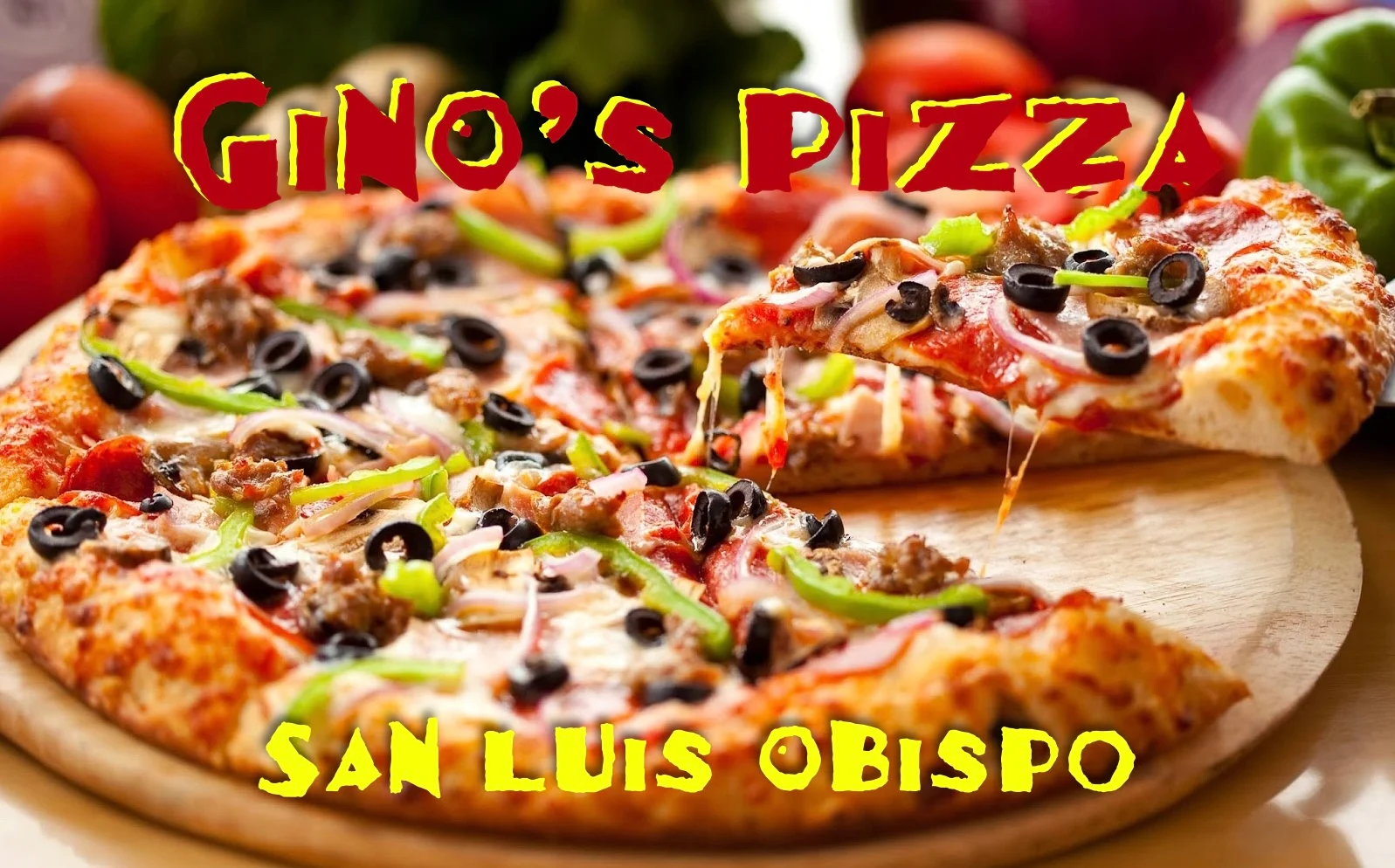 Delicious pepperoni pizza from Gino's in San Luis Obispo
