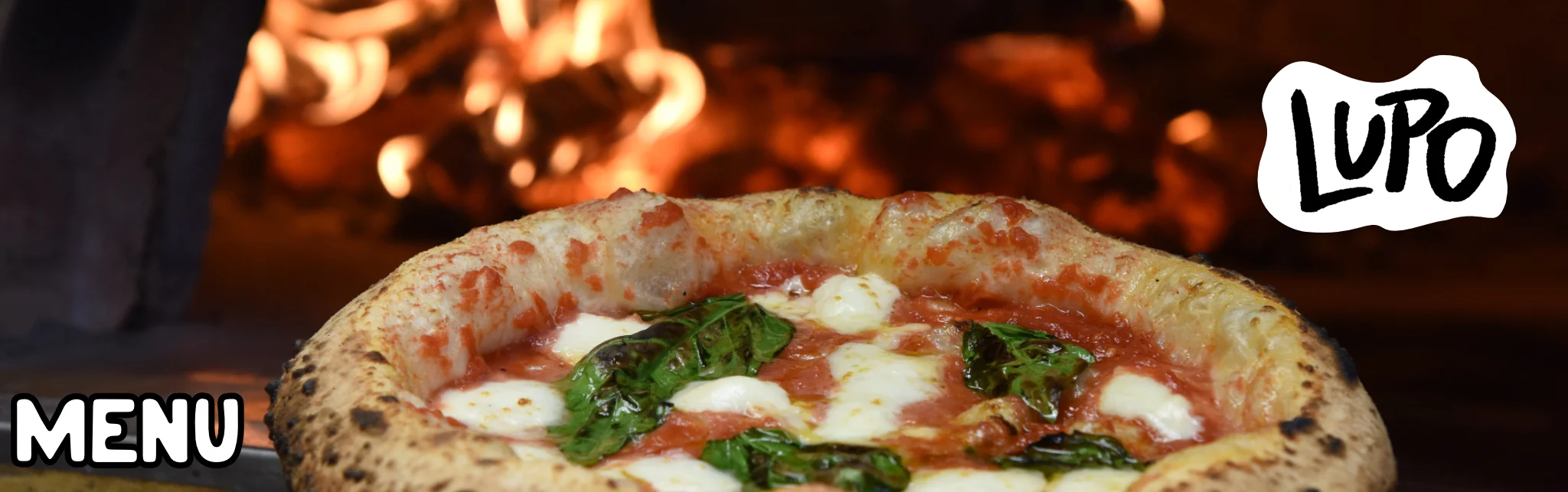 Margherita pizza from a wood-fired oven