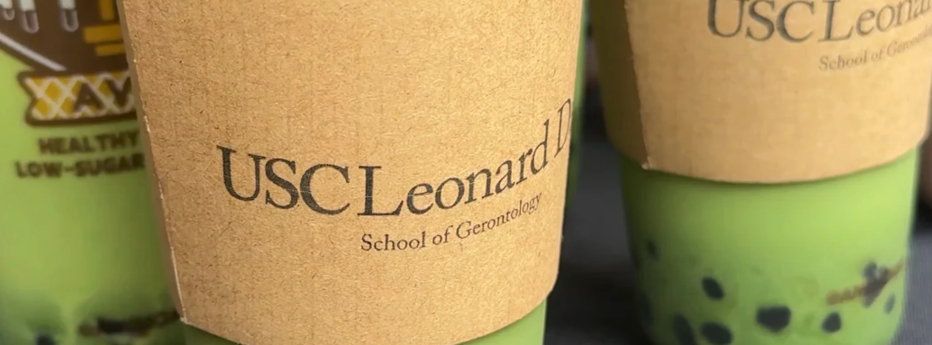 Green bubble tea in eco-friendly cups