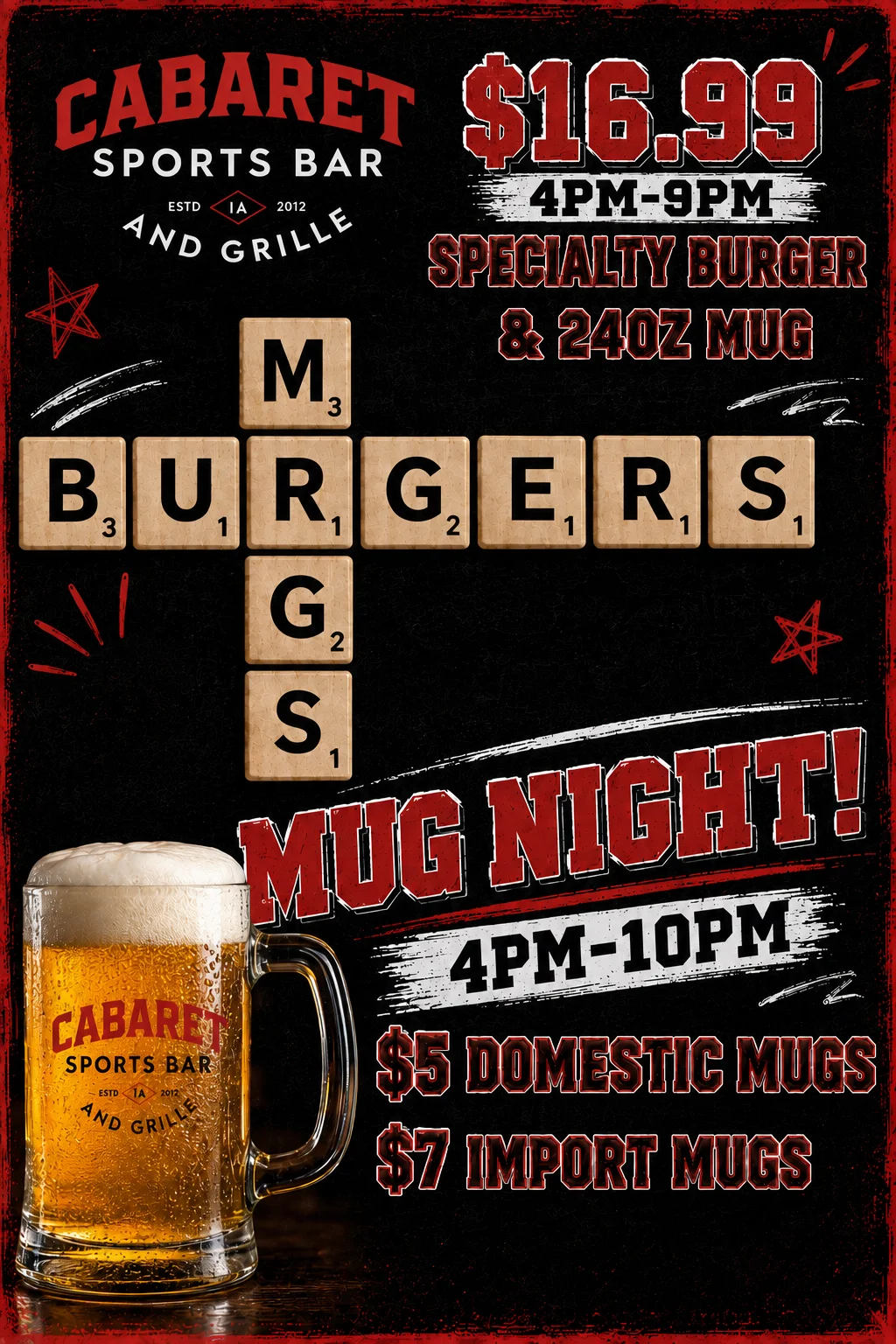 $1 wing night promotion at a sports bar