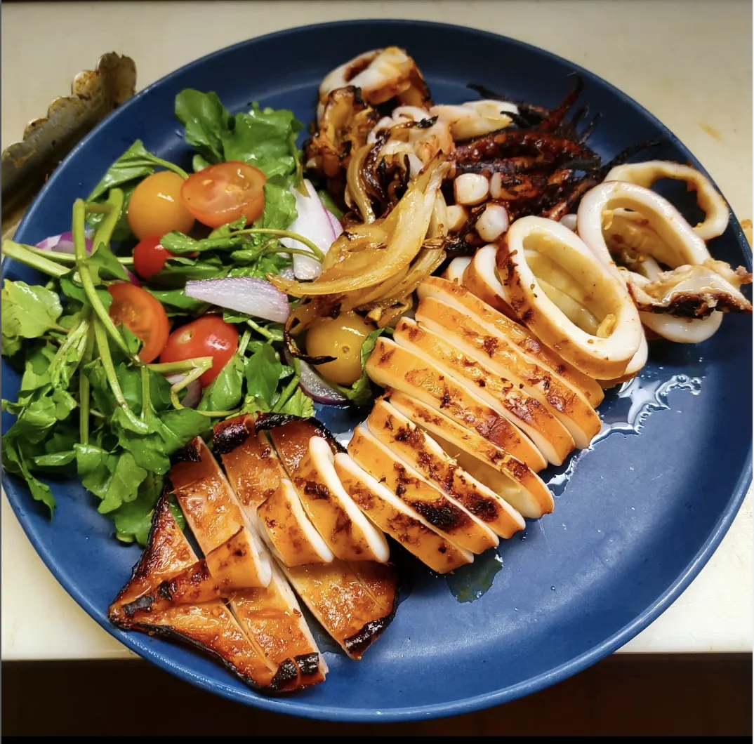 Grilled Sate Squid (Muc Nuong Sate)