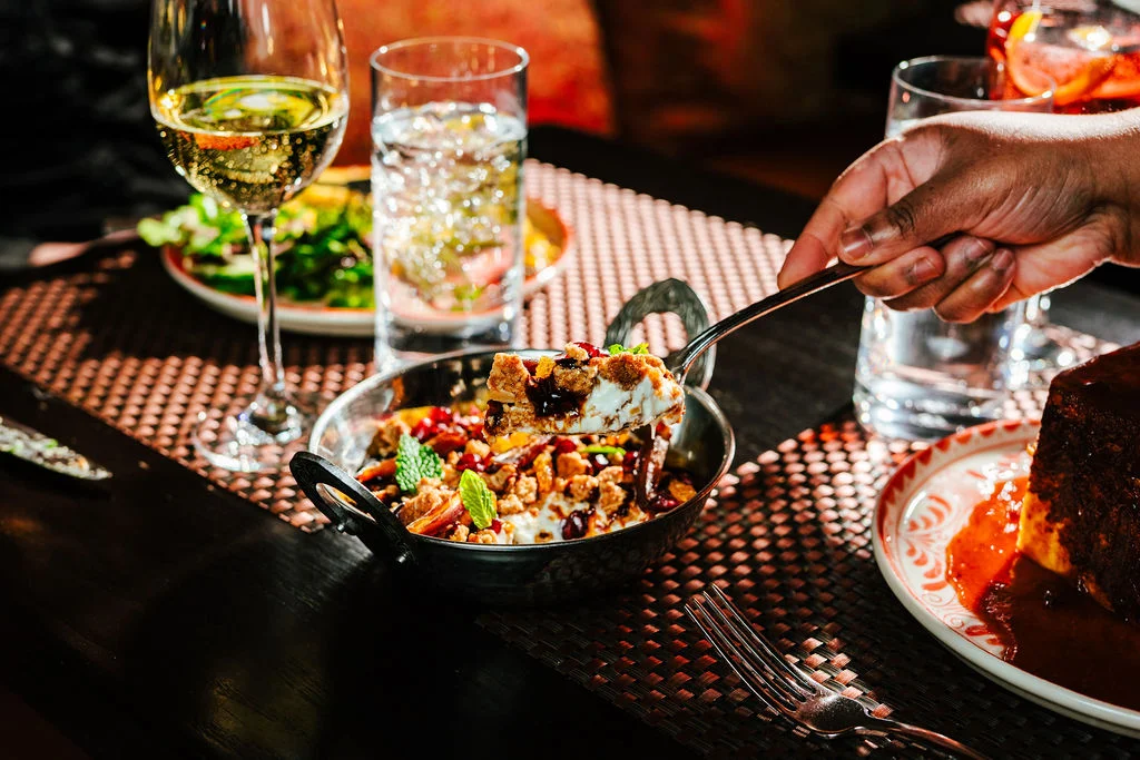 Indian dessert bowl with layers of flavors and textures