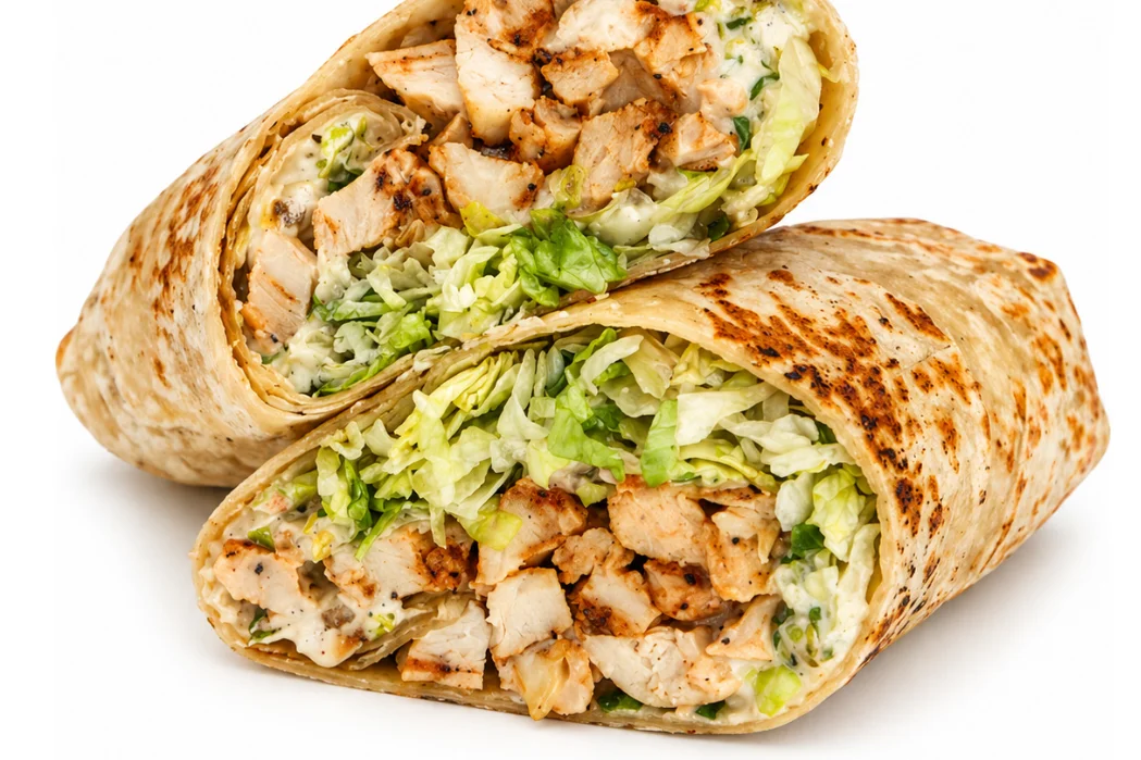 Fresh lunch wraps at Nosh NY Bagels in Hilton Head Island, including Buffalo Chicken, Chicken Caesar, and South of the Border wraps.