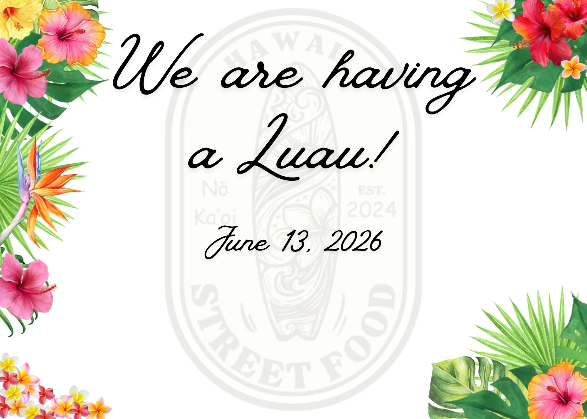 Tropical luau-themed restaurant setting with vibrant decor and seating.