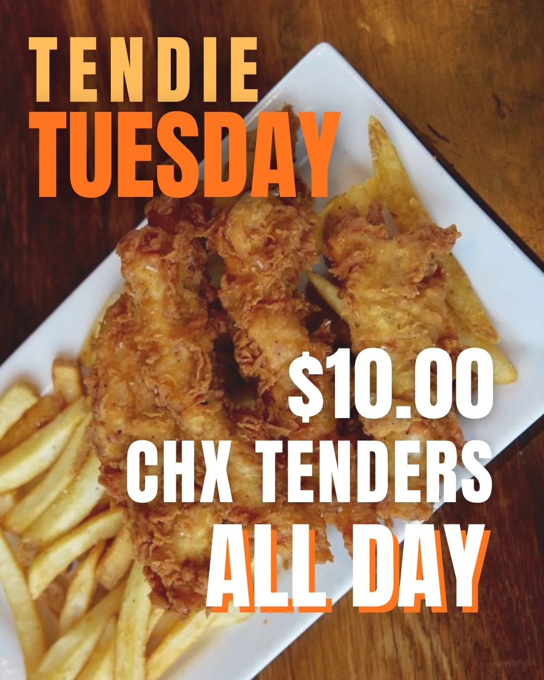 Crispy chicken tenders with fries on a plate