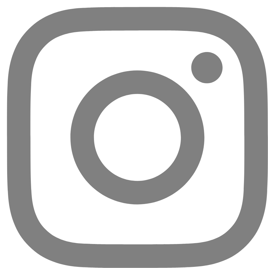 Instagram logo in gray on a white background