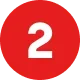 Red circular number 2 icon on a white background