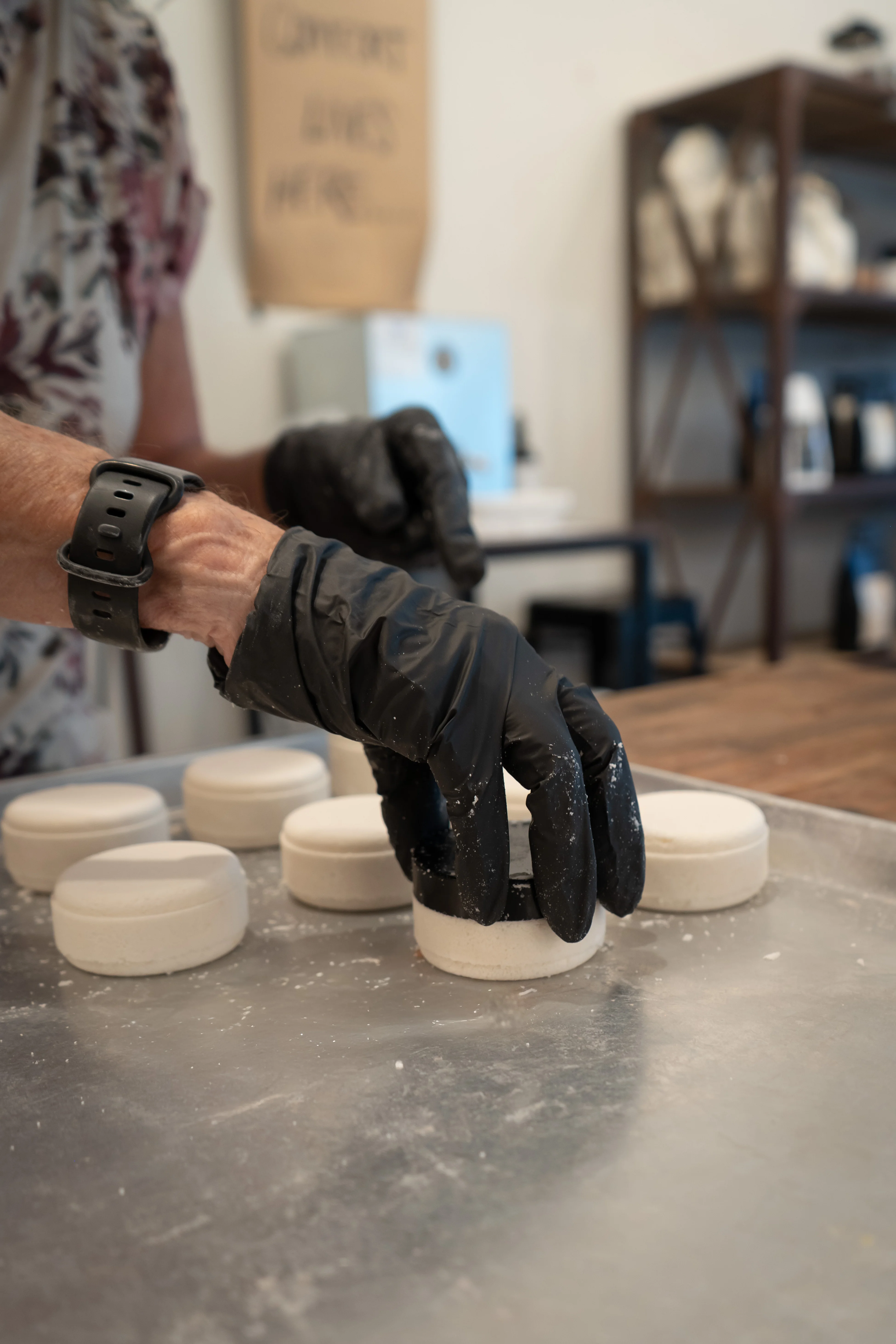 Guests creating handcrafted bath products during a Magnolia Ritual workshop.
