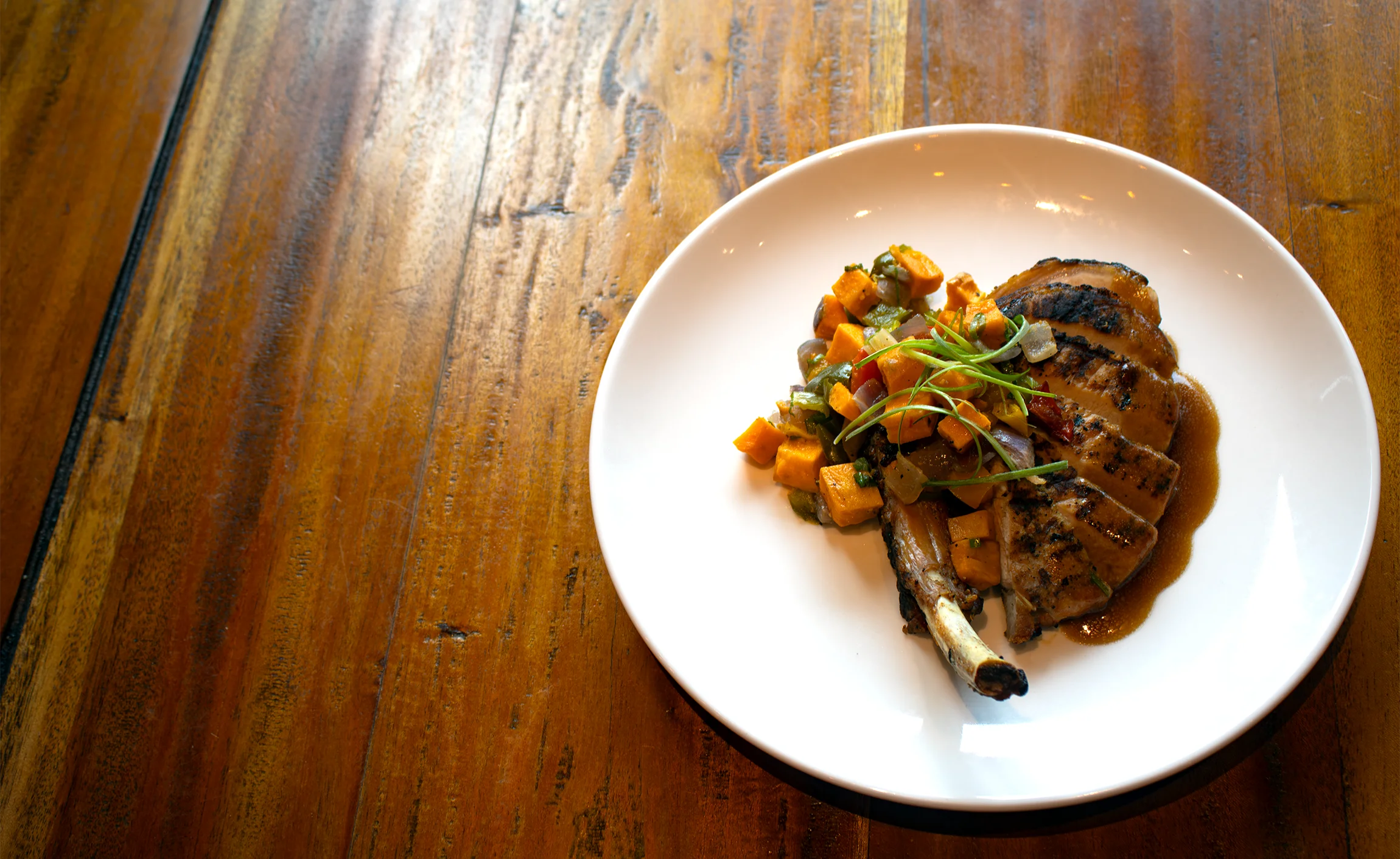 Pork chop with sweet potatoes