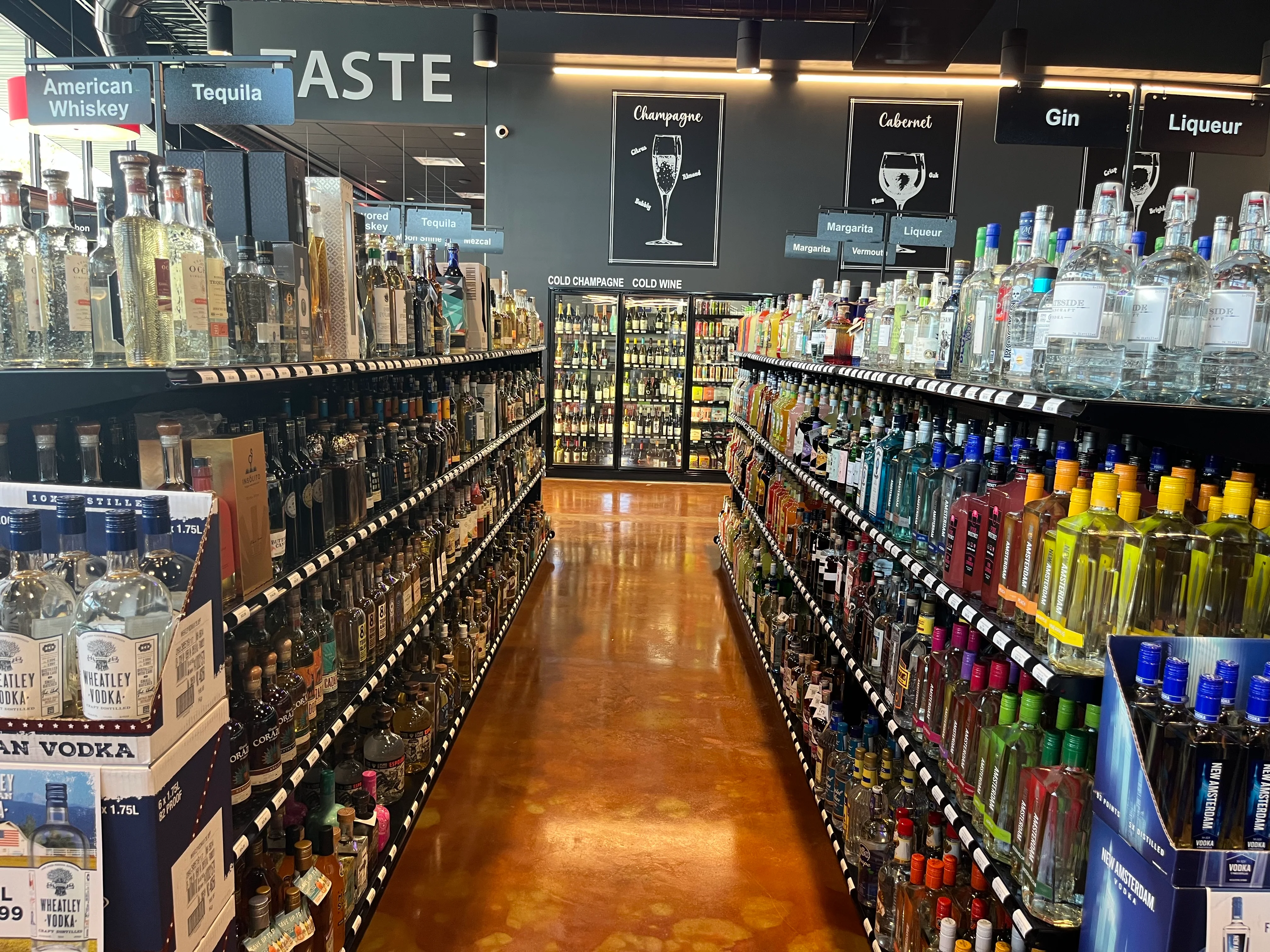A display of alcoholic beverages