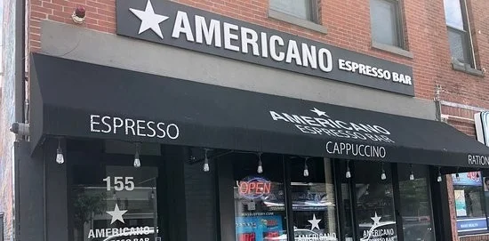Exterior view of Americano Espresso Bar with outdoor seating