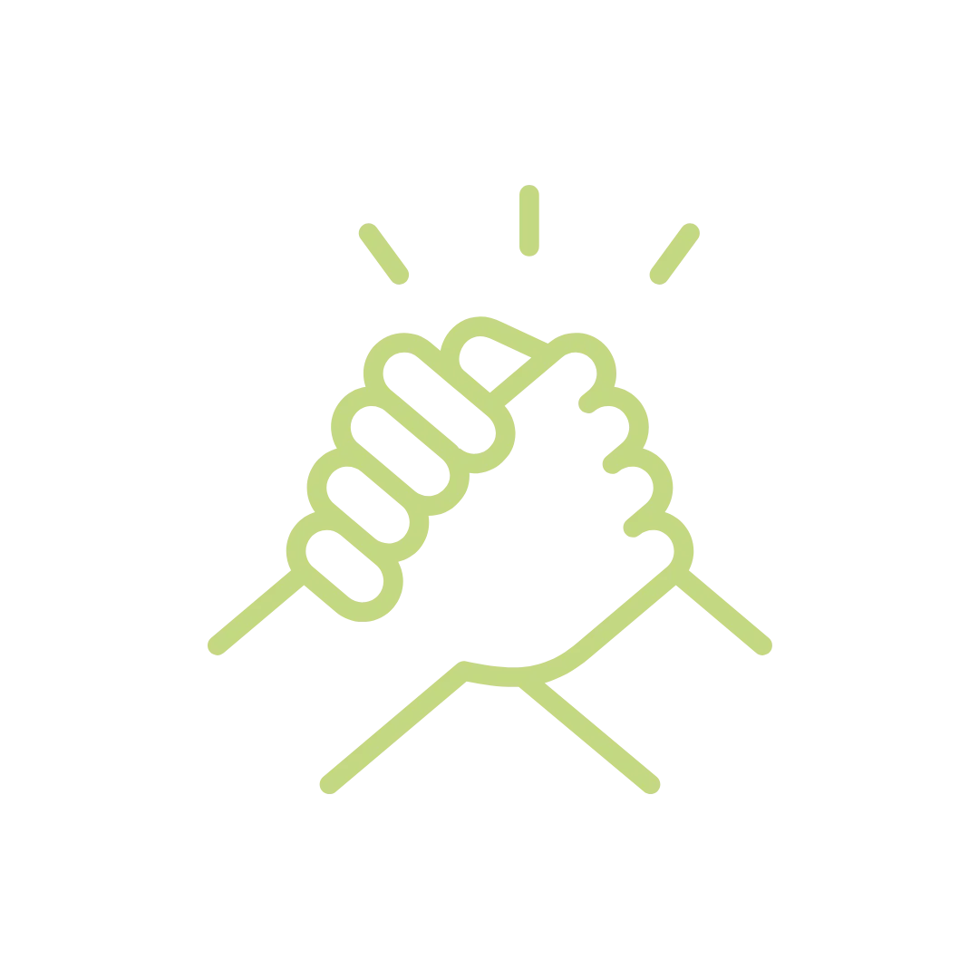 Graphic of two hands engaged in a handshake