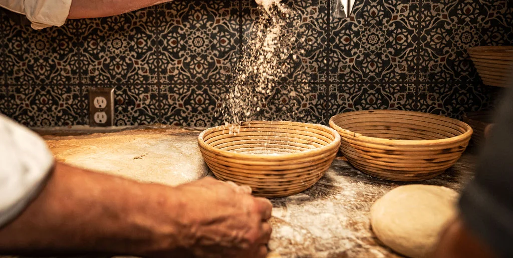 Fresh Baked Sourdough consists of only Organic flour, Water, Sea Salt and Sourdough Starter