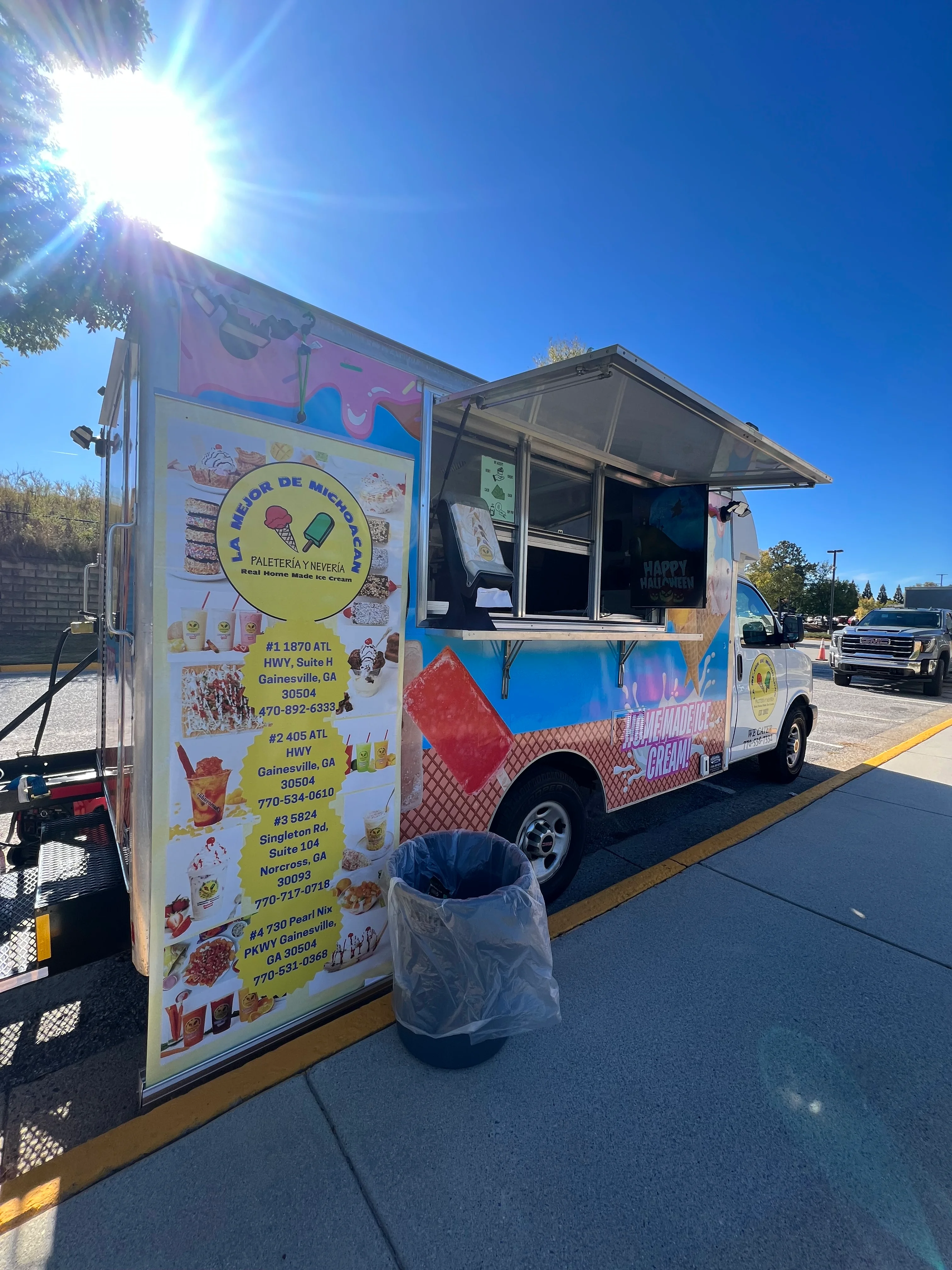 Colorful ice cream truck offering homemade treats