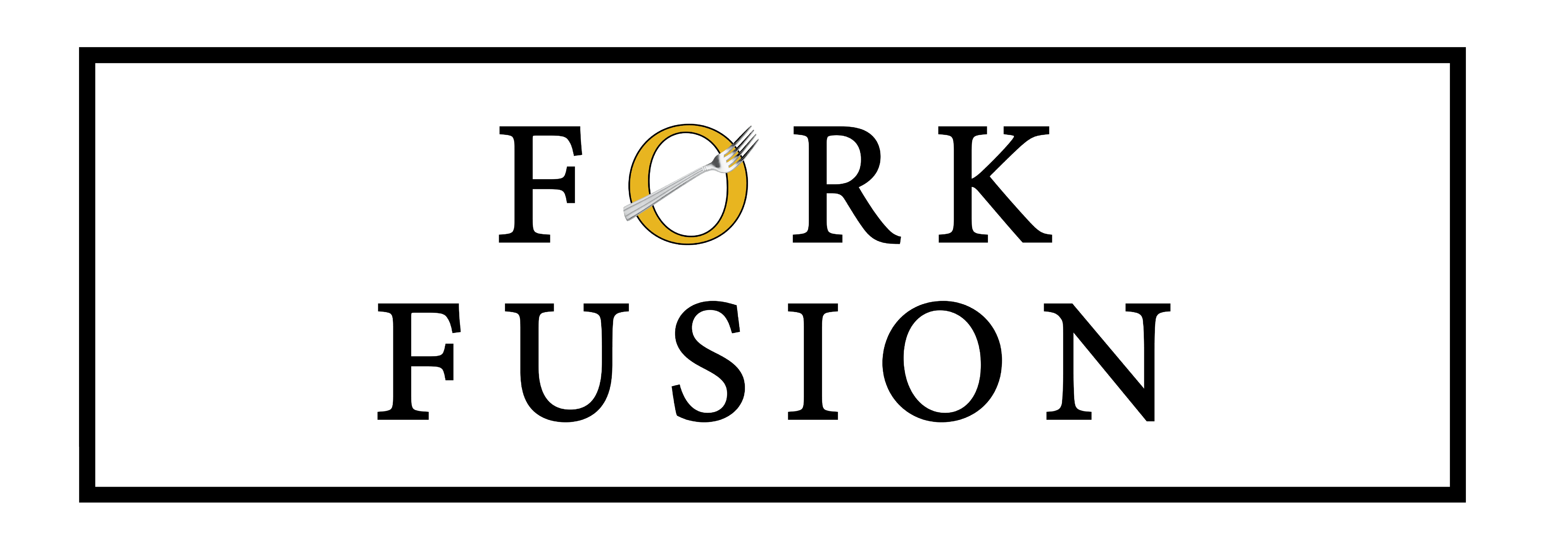 Logo of Fork Fusion restaurant featuring a fork and modern typography