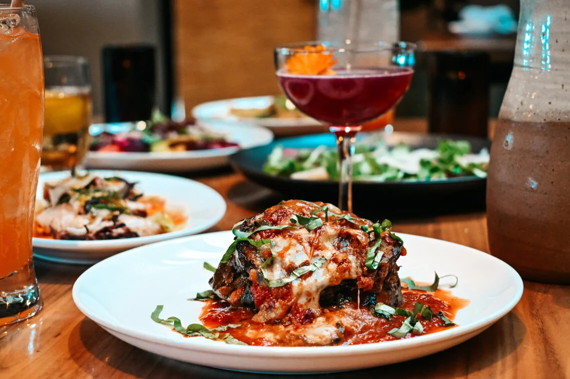 Italian lasagna with rich tomato sauce and melted cheese