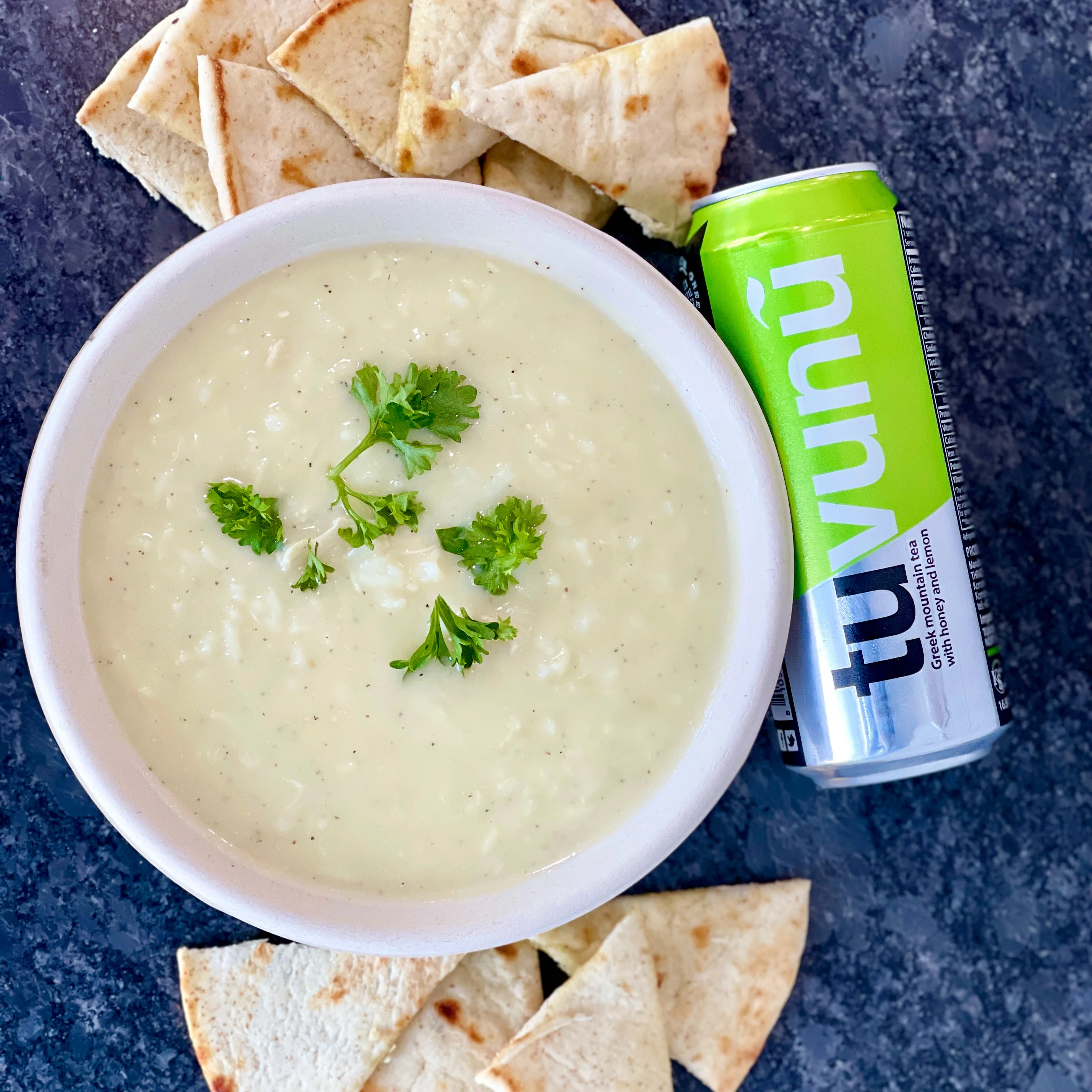 Creamy Middle Eastern tzatziki with pita chips